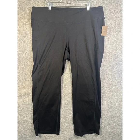 J.Jill Fit Performance Boot-Cut Pants Black Activewear Pockets 3X 220974 NEW - Picture 1 of 12